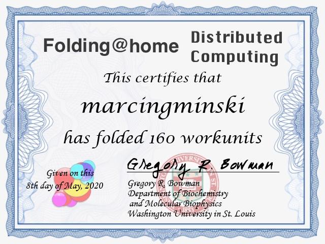 Folding at home certificate