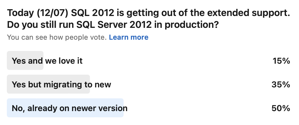 How to keep SQL Server up to date - SQL Server poll results. 
